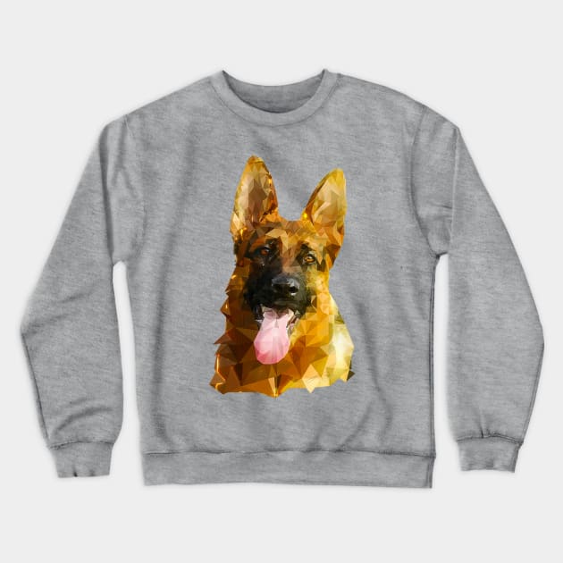 German Shepherd (Low Poly) Crewneck Sweatshirt by lunaroveda